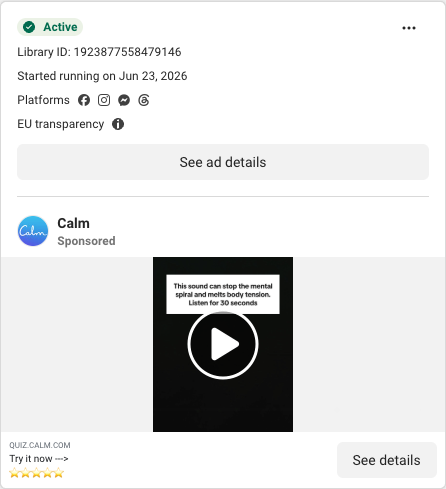 Calm ad B